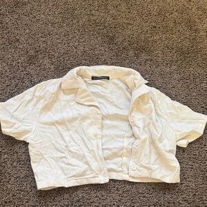 Stylish Beige Cropped Brandy Blouse